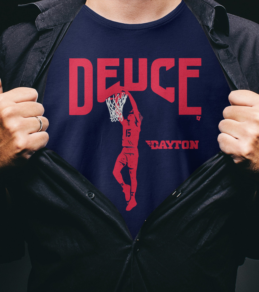 Dayton Basketball Deuce Daron Holmes II Dunking T-Shirt