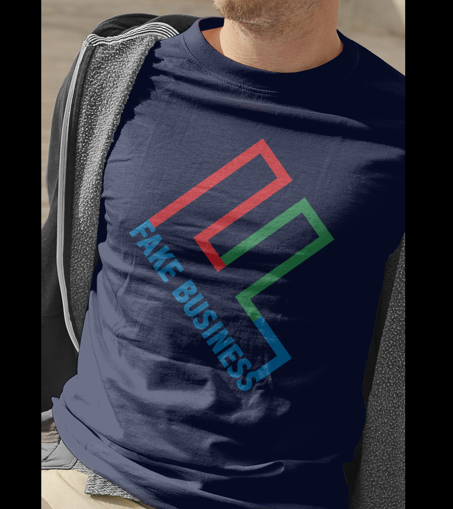 Fake Business Logo With Red Green Blue Lines T-Shirt