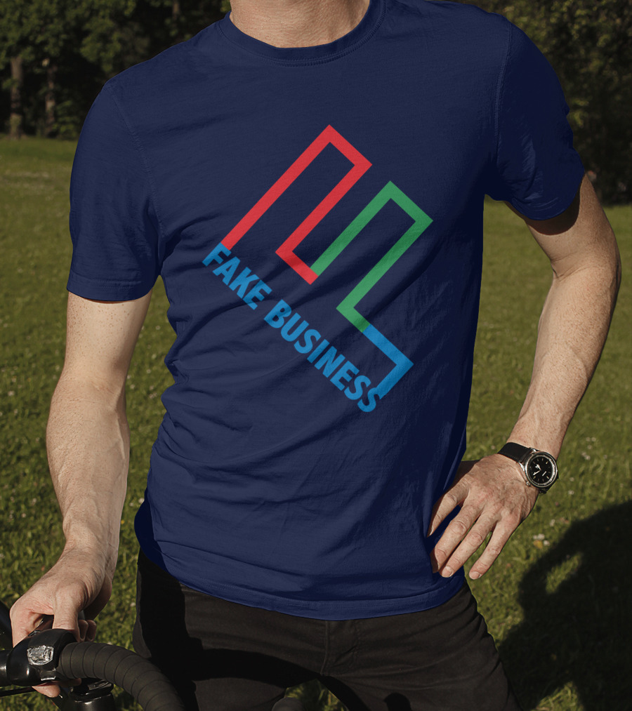 Fake Business Logo With Red Green Blue Lines T-Shirt