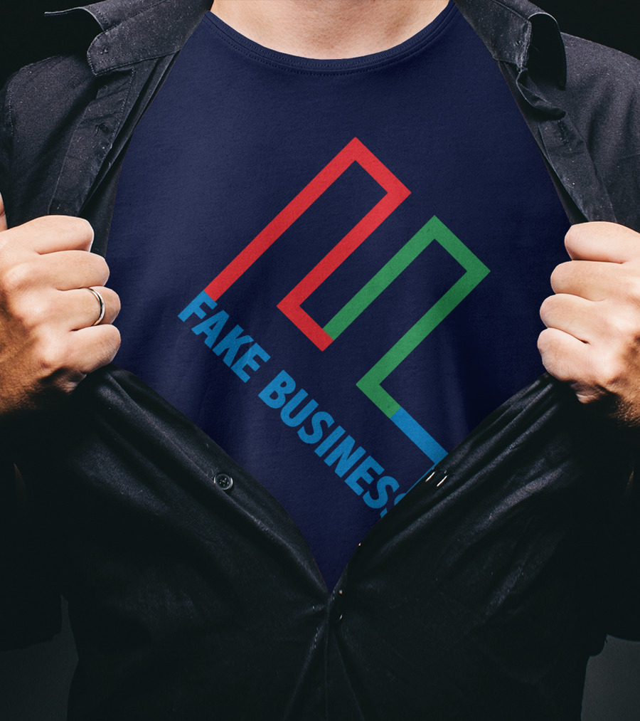 Fake Business Logo With Red Green Blue Lines T-Shirt