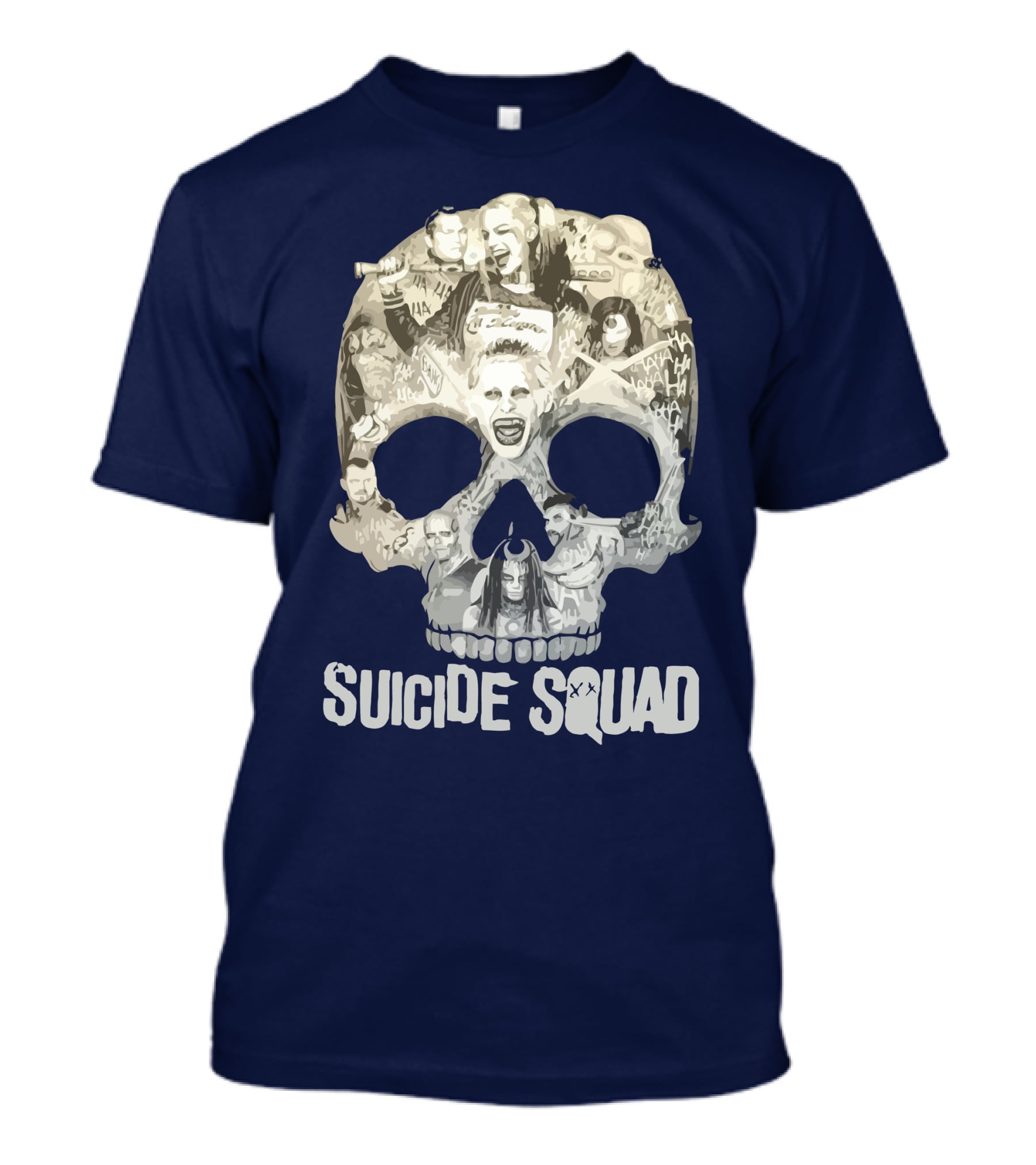 Suicide Squad Skull Collage With Iconic Characters T-Shirt