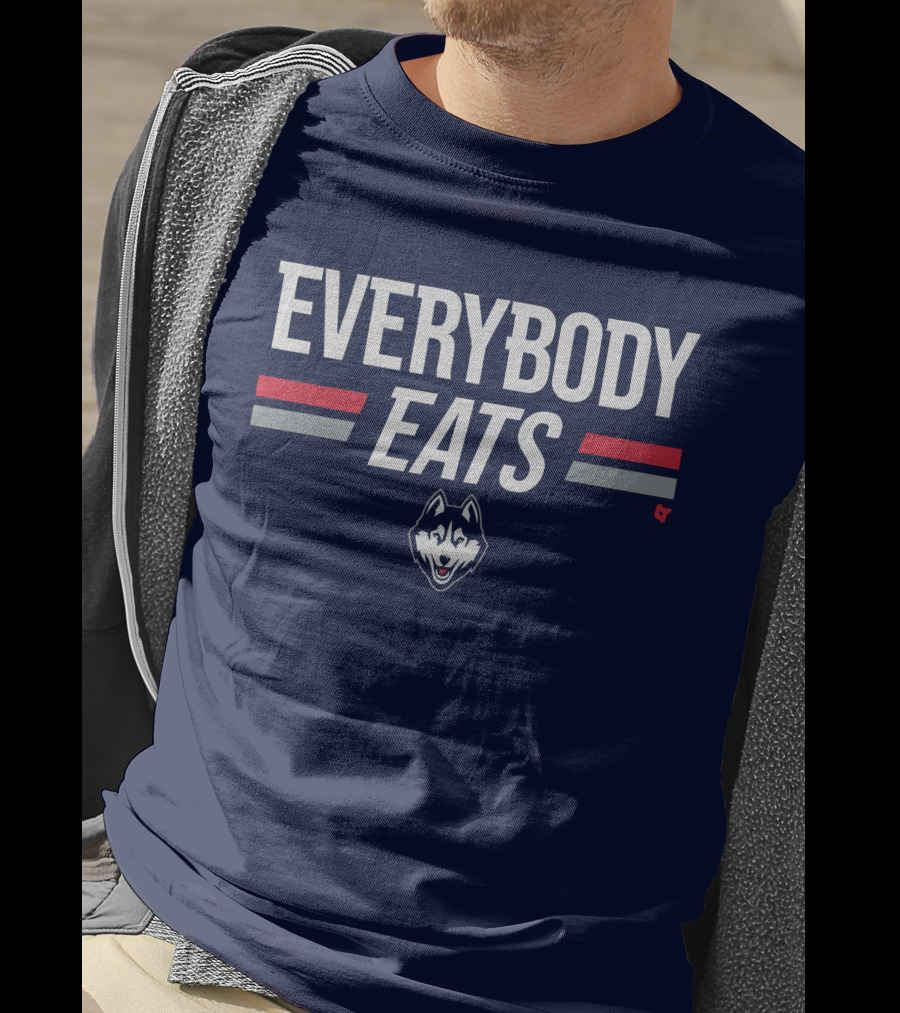 UConn Everybody Eats Husky Logo Navy Blue T-Shirt