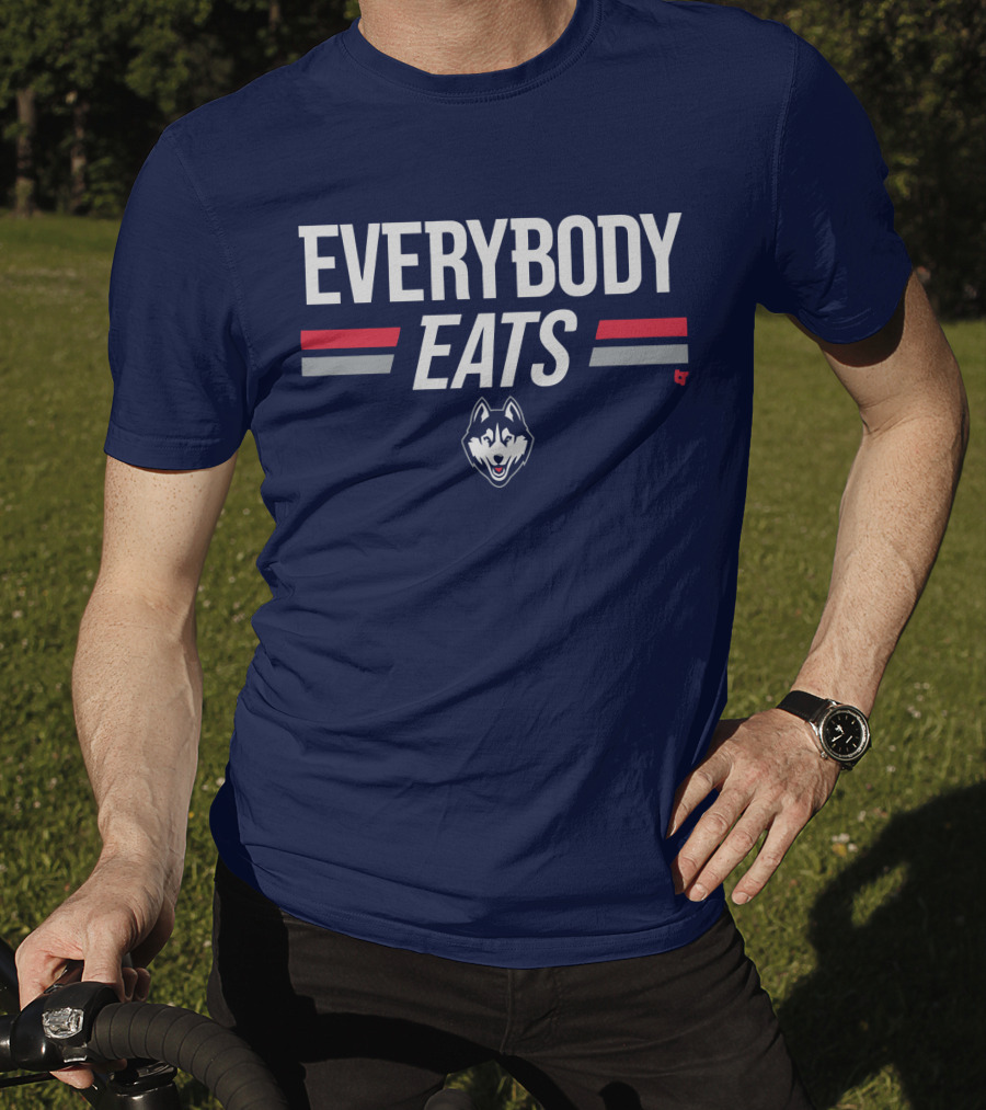 UConn Everybody Eats Husky Logo Navy Blue T-Shirt