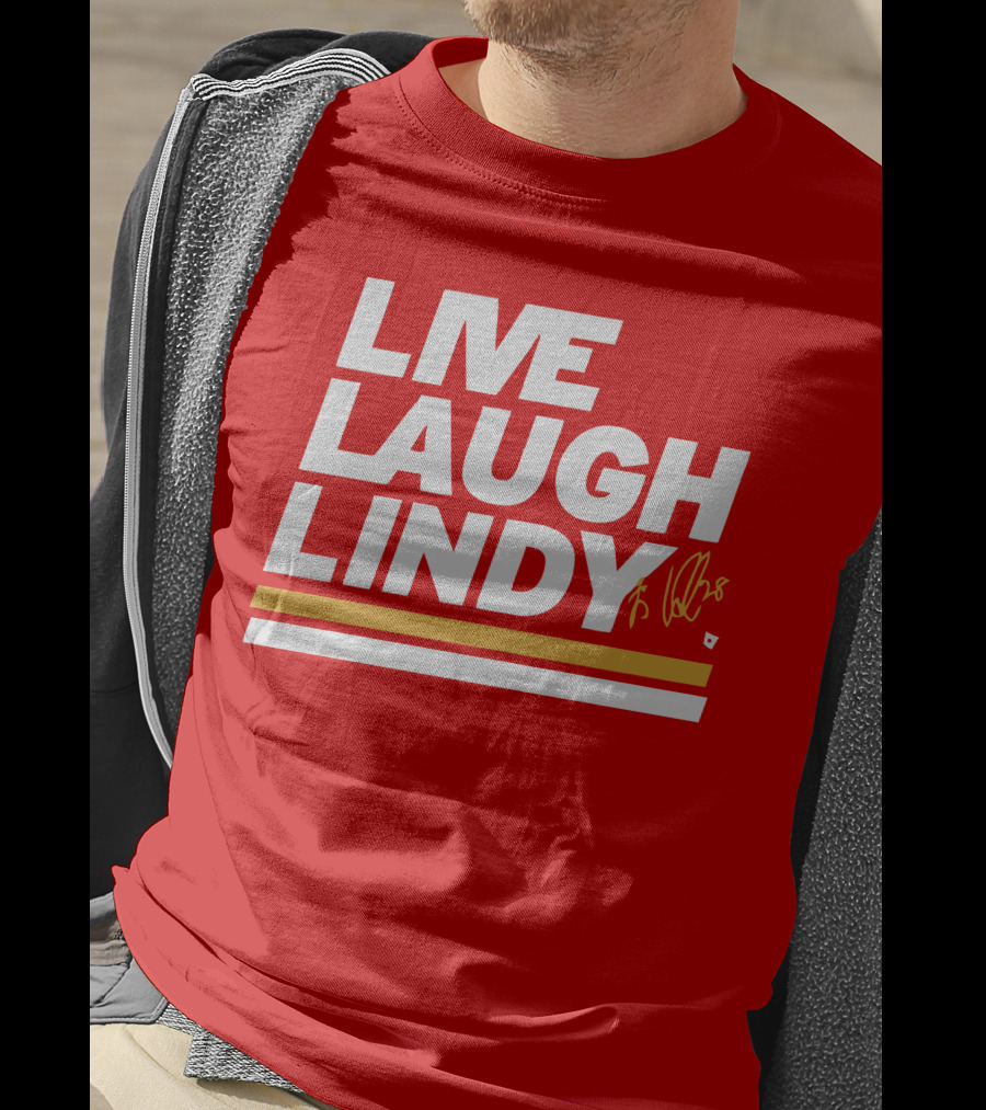 Elias Lindholm Live Laugh Lindy Bold Red Text With Signature T-Shirt