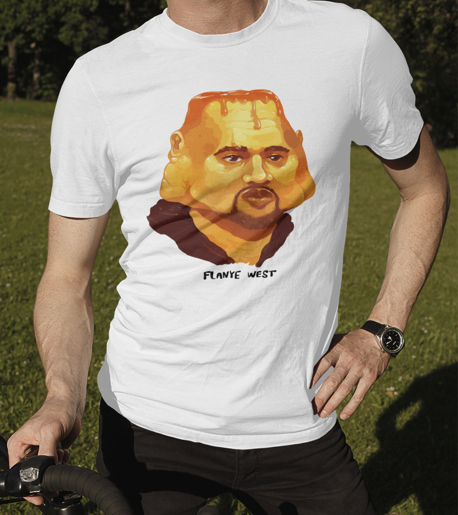 Flanye West Pancake Head Parody Caricature T-Shirt