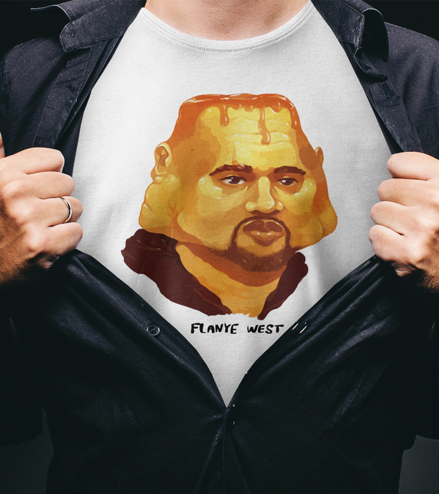 Flanye West Pancake Head Parody Caricature T-Shirt