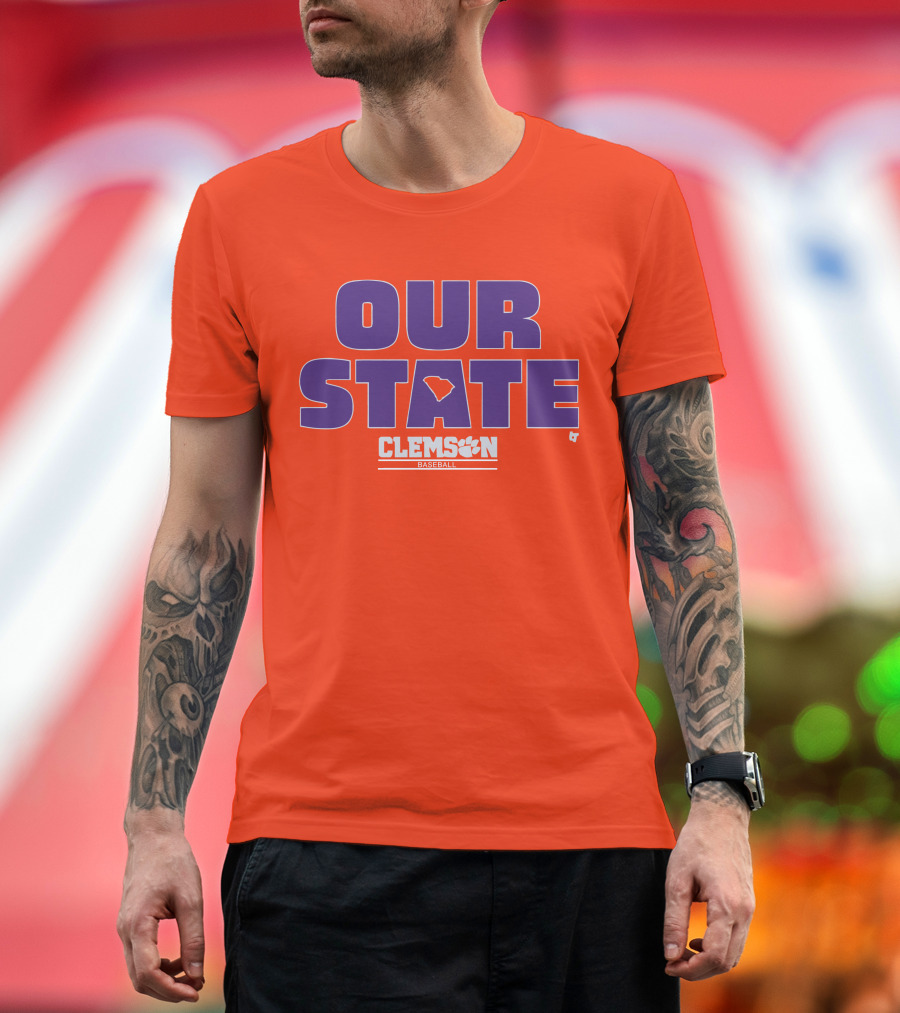 Clemson Baseball Our State South Carolina Outline T-Shirt