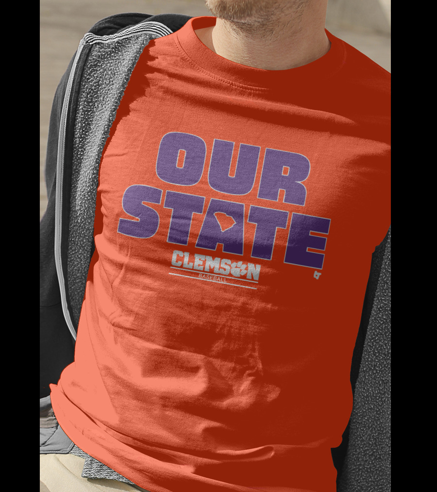 Clemson Baseball Our State South Carolina Outline T-Shirt
