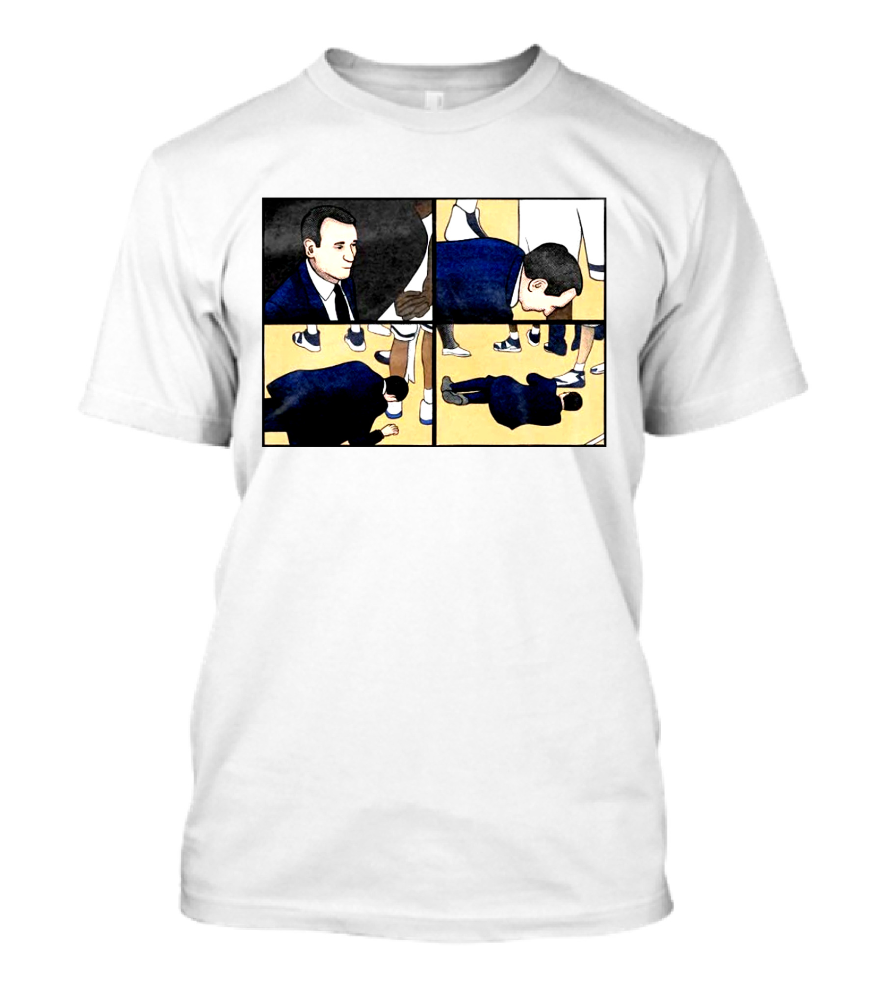 Collapse Basketball Comic Coach On Court Scene T-Shirt