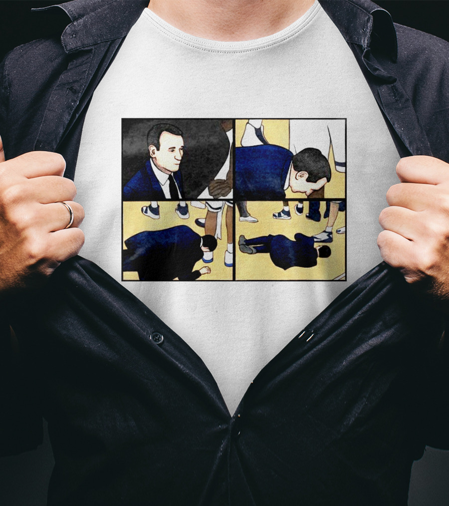 Collapse Basketball Comic Coach On Court Scene T-Shirt