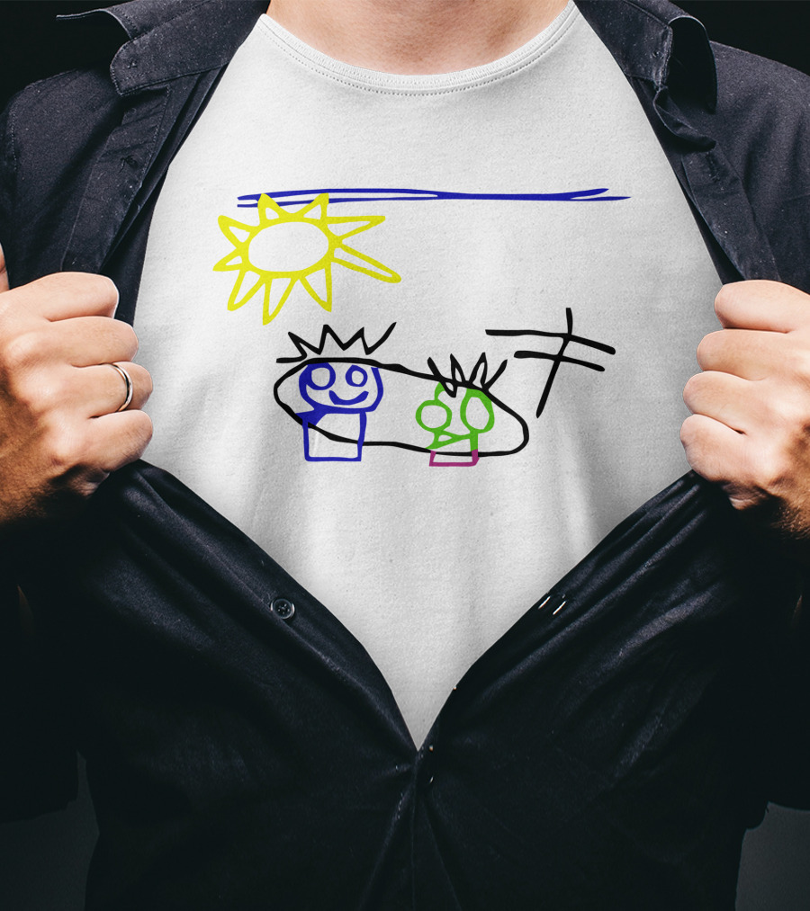 Russell Westbrook Son Childlike Drawing Sun And Figures T-Shirt