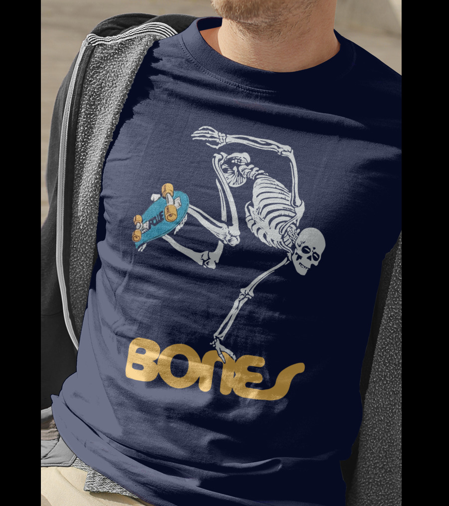 Bones Brigade Skeleton On Skateboard T-Shirt