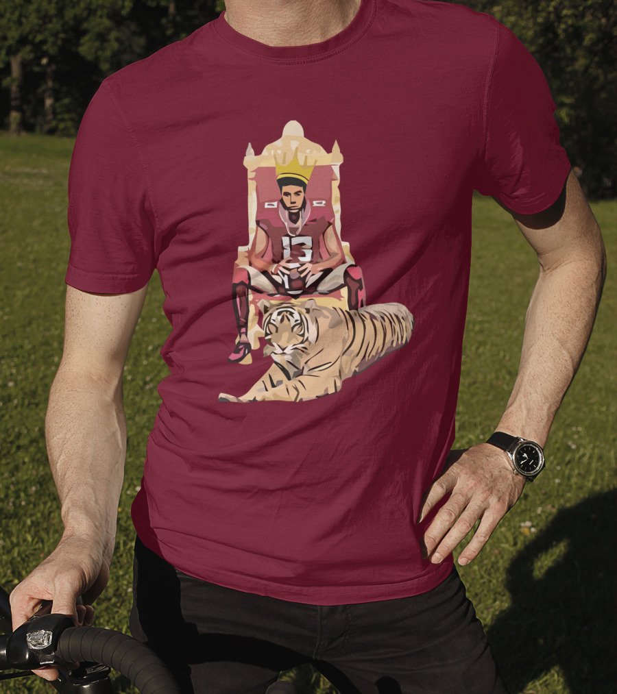 Jordan Travis College King Football Throne With Crown And Tiger T-Shirt