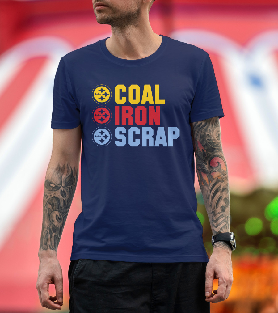 Steelers Coal Iron Scrap Football T-Shirt