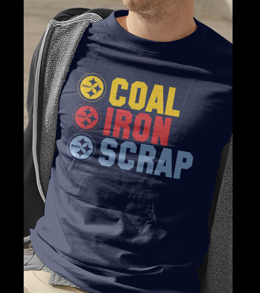 Steelers Coal Iron Scrap Football T-Shirt