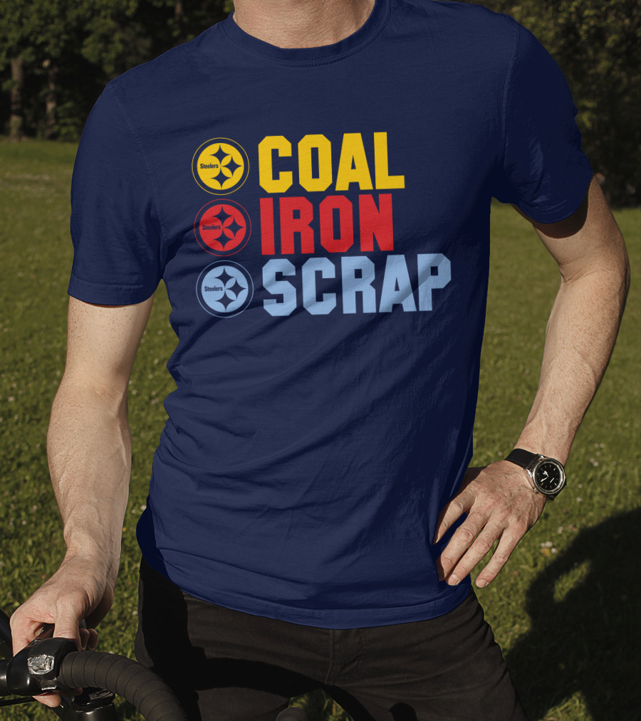 Steelers Coal Iron Scrap Football T-Shirt