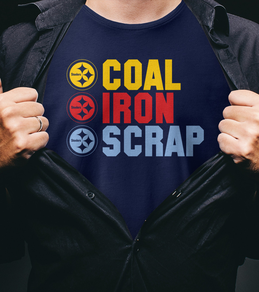 Steelers Coal Iron Scrap Football T-Shirt