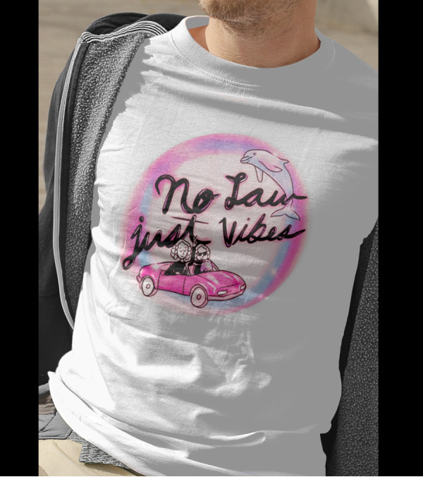 Strict Scrutiny No Law Just Vibes Dolphin Car Adventure T-Shirt