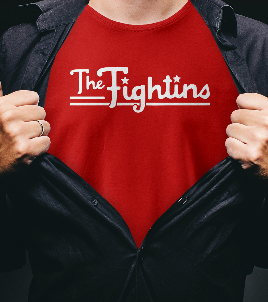 The Fightins Philadelphia Baseball Bold Script Stars Red T-Shirt