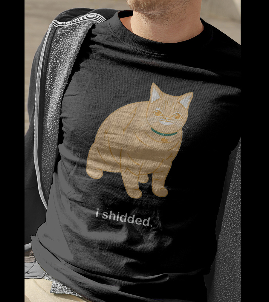 I Shidded Cat Orange Feline With Green Collar T-Shirt
