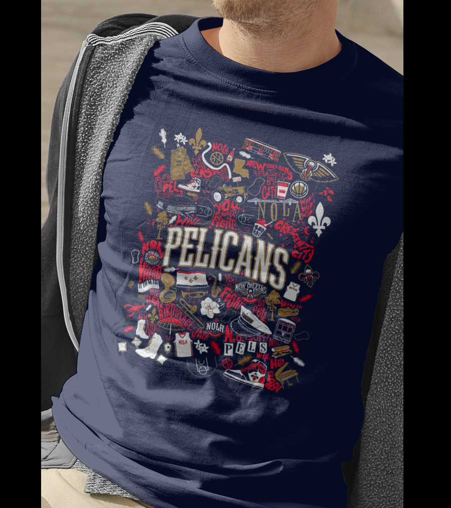 Pelicans NOLA Opening Night Smoothie King Fleur-de-Lis New Orleans Jazz Basketball T-Shirt