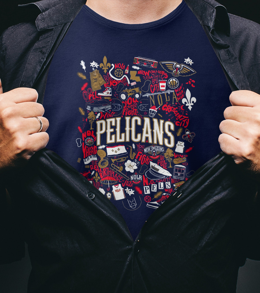 Pelicans NOLA Opening Night Smoothie King Fleur-de-Lis New Orleans Jazz Basketball T-Shirt