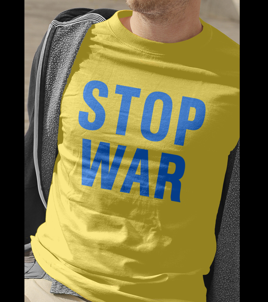 Illia Kovtun Stop War Shirt Bold Blue Typography T-Shirt