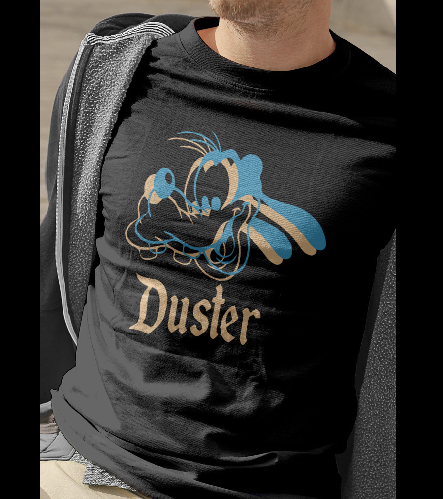 Pluto Duster Retro Cartoon Blue Line T-Shirt