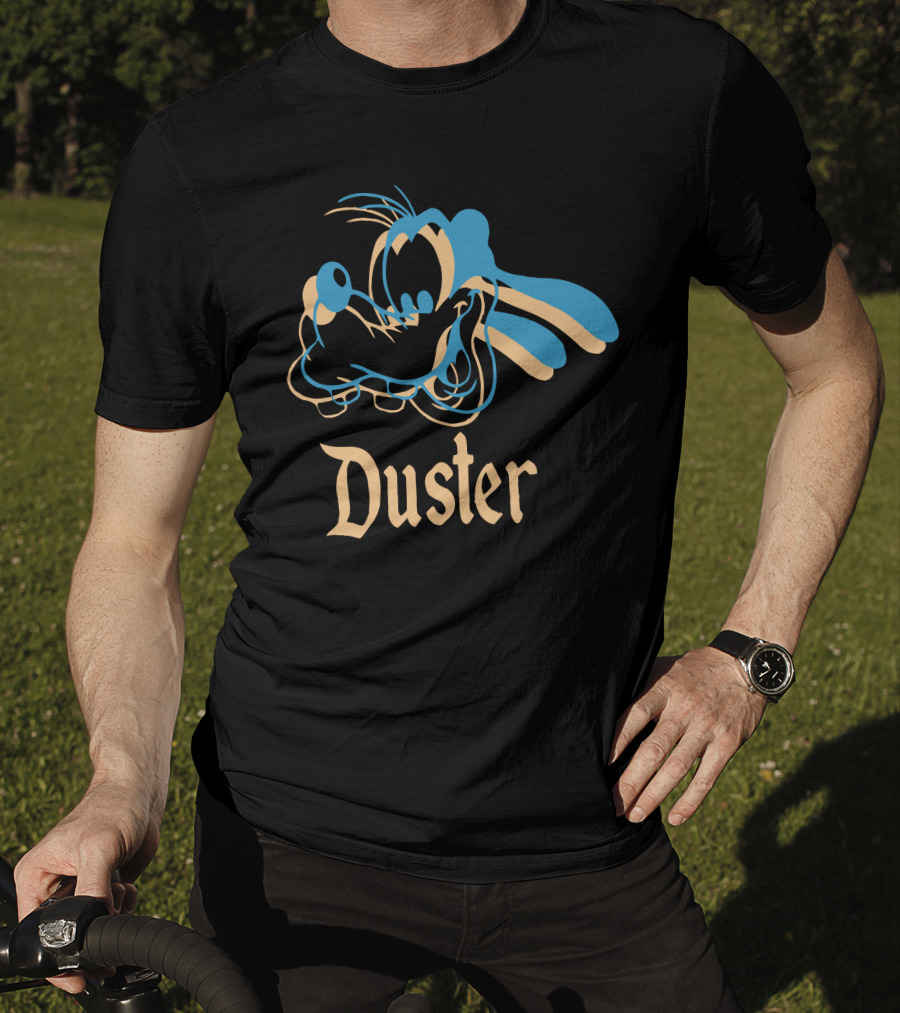 Pluto Duster Retro Cartoon Blue Line T-Shirt