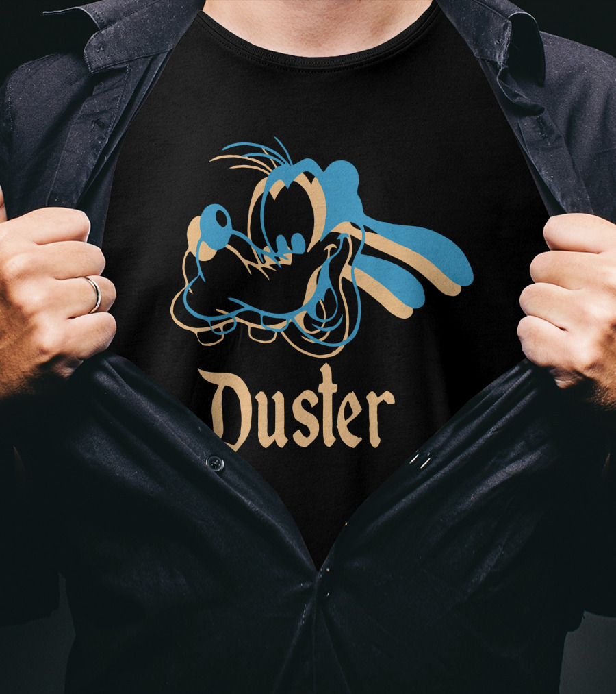 Pluto Duster Retro Cartoon Blue Line T-Shirt