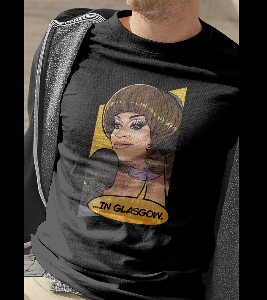 Mybest Judy .in Glasgow Pop Art Style Radio Host Microphone Comic T-Shirt