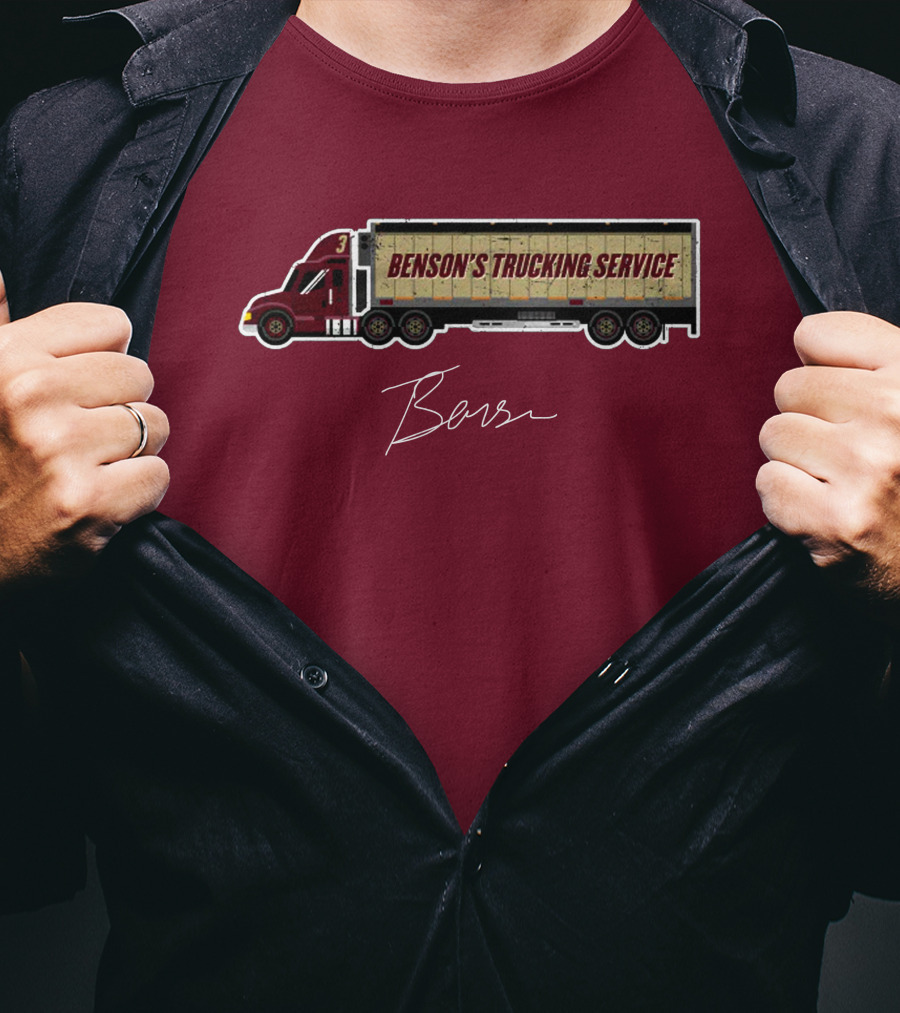 Trey Benson Benson's Trucking Service College WHT T-Shirt