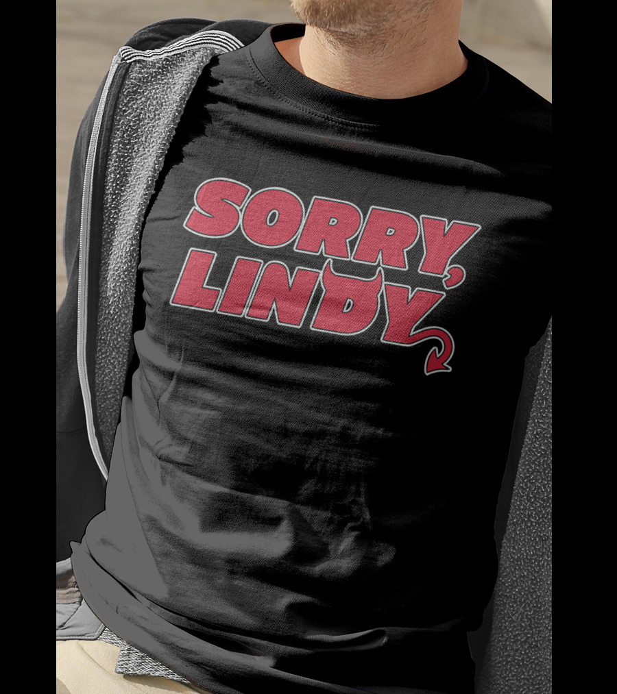 Sorry Lindy Devil Horns And Tail Text T-Shirt