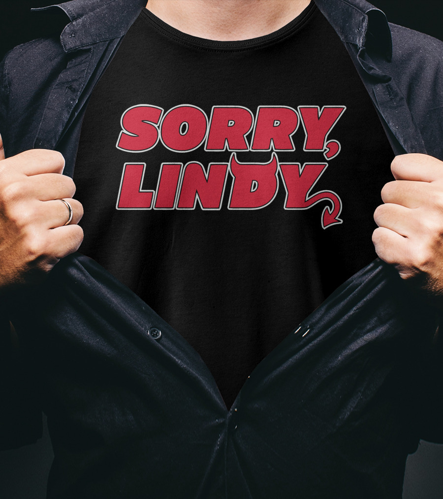 Sorry Lindy Devil Horns And Tail Text T-Shirt