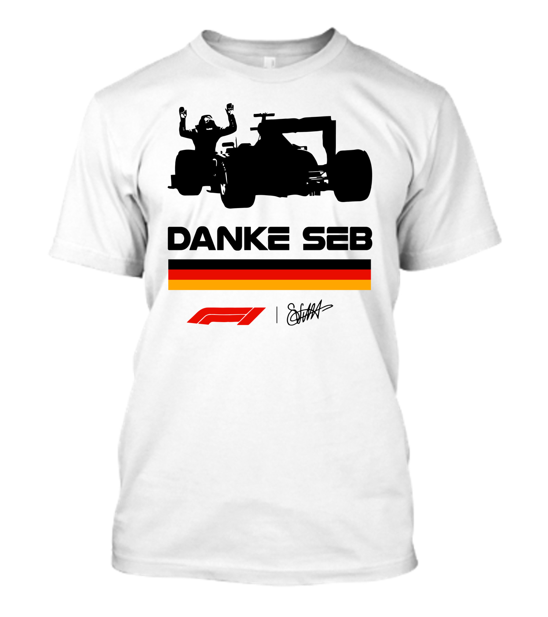 Sebastian Vettel Danke Seb Formula 1 F1 German Flag Racing T-Shirt