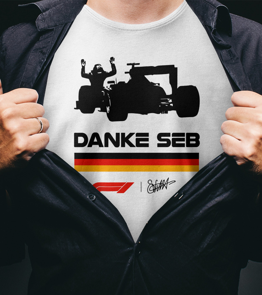 Sebastian Vettel Danke Seb Formula 1 F1 German Flag Racing T-Shirt