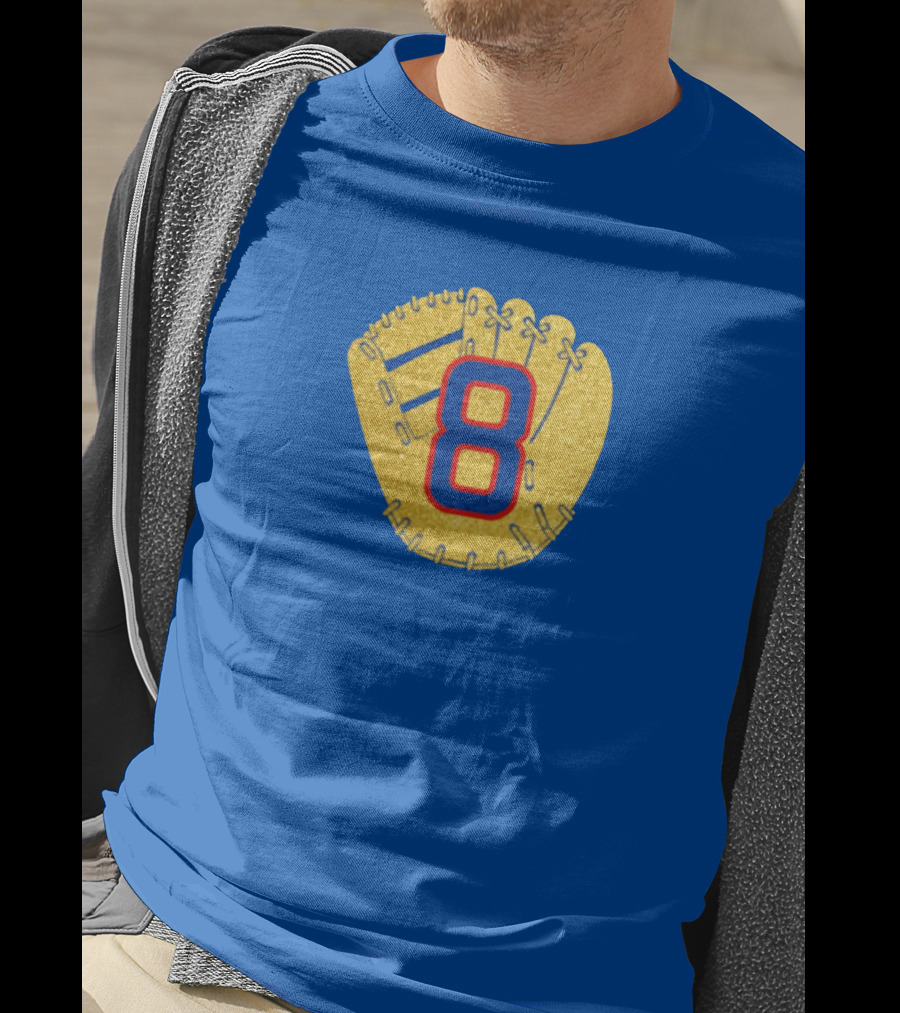 Gold Glove 8 Blue Background T-Shirt