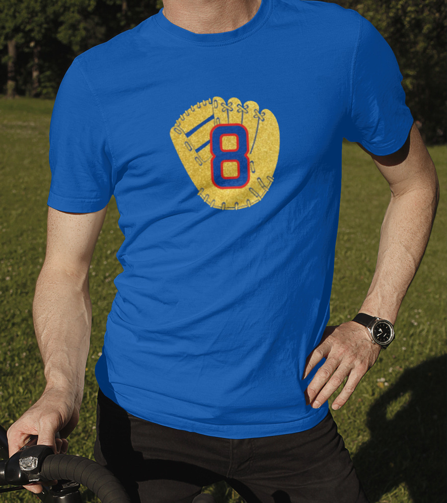 Gold Glove 8 Blue Background T-Shirt