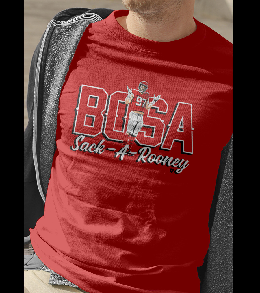 Bosa Sack-A-Rooney 97 Football Player Pose T-Shirt