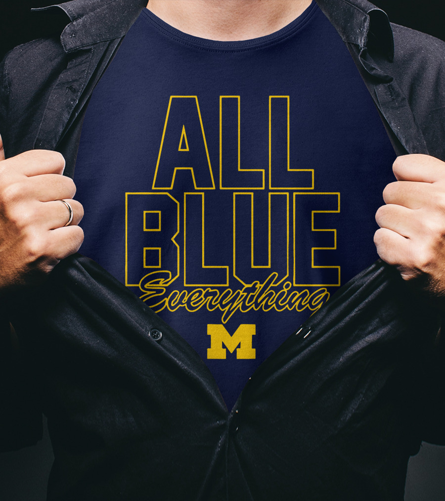 Michigan Wolverines Football All Blue Everything T-Shirt