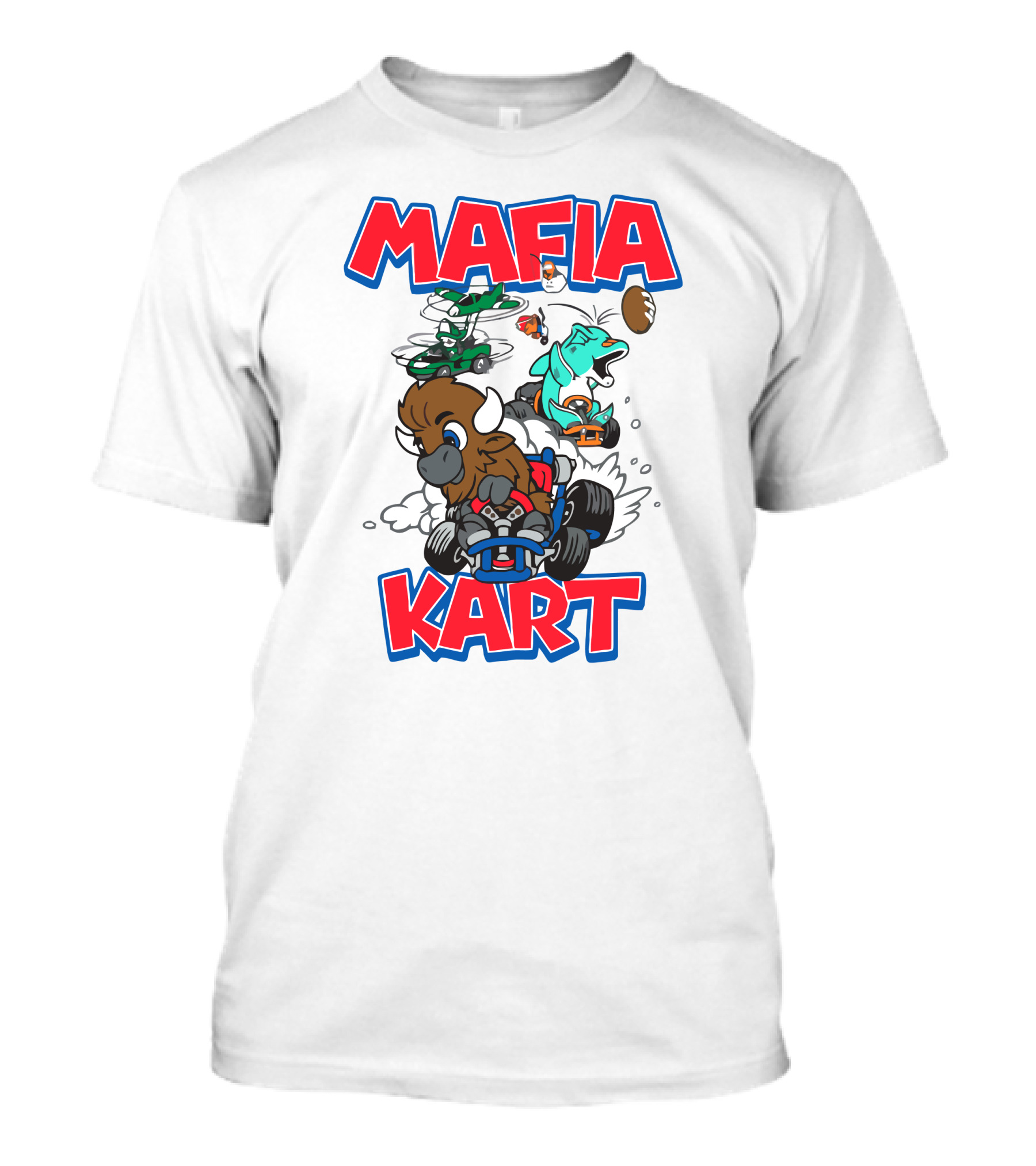 Buffalo Racing Fun Mafia Kart Football Chaos T-Shirt