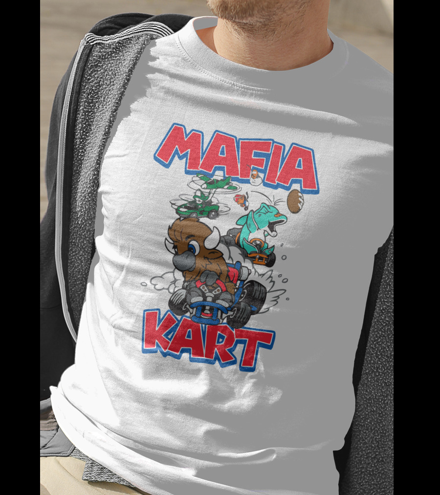 Buffalo Racing Fun Mafia Kart Football Chaos T-Shirt