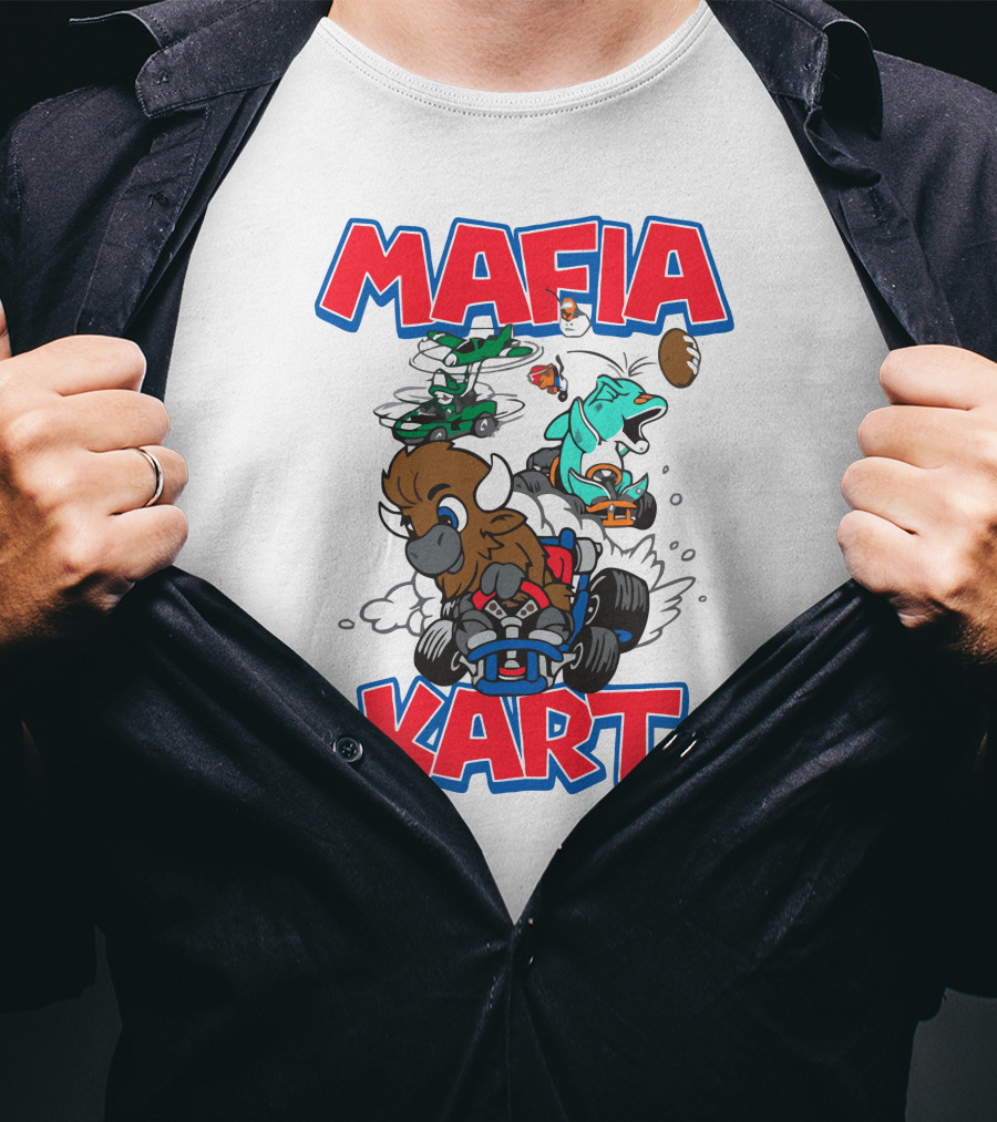 Buffalo Racing Fun Mafia Kart Football Chaos T-Shirt