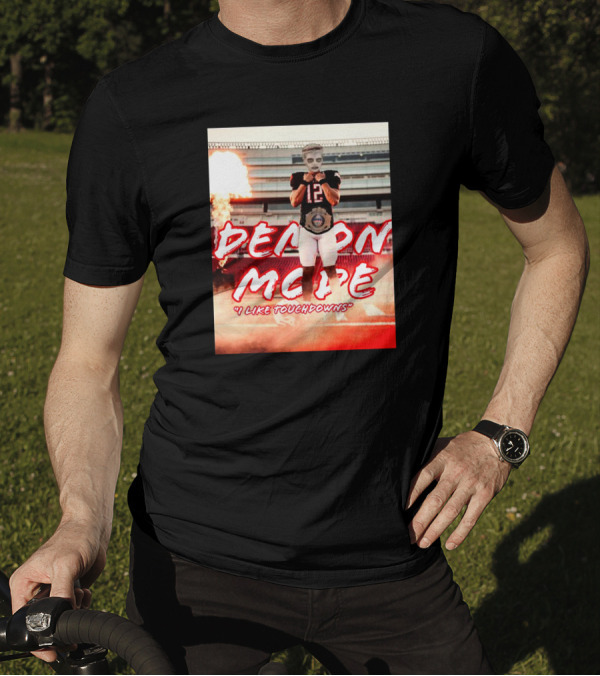 Demon Mode I Like Touchdowns Football Player In Stadium T-Shirt
