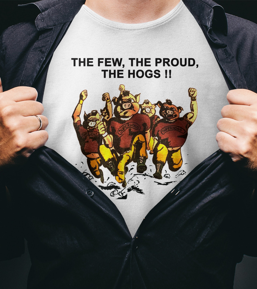 The Few The Proud The Hogs Superhogs Running Cartoon Group T-Shirt
