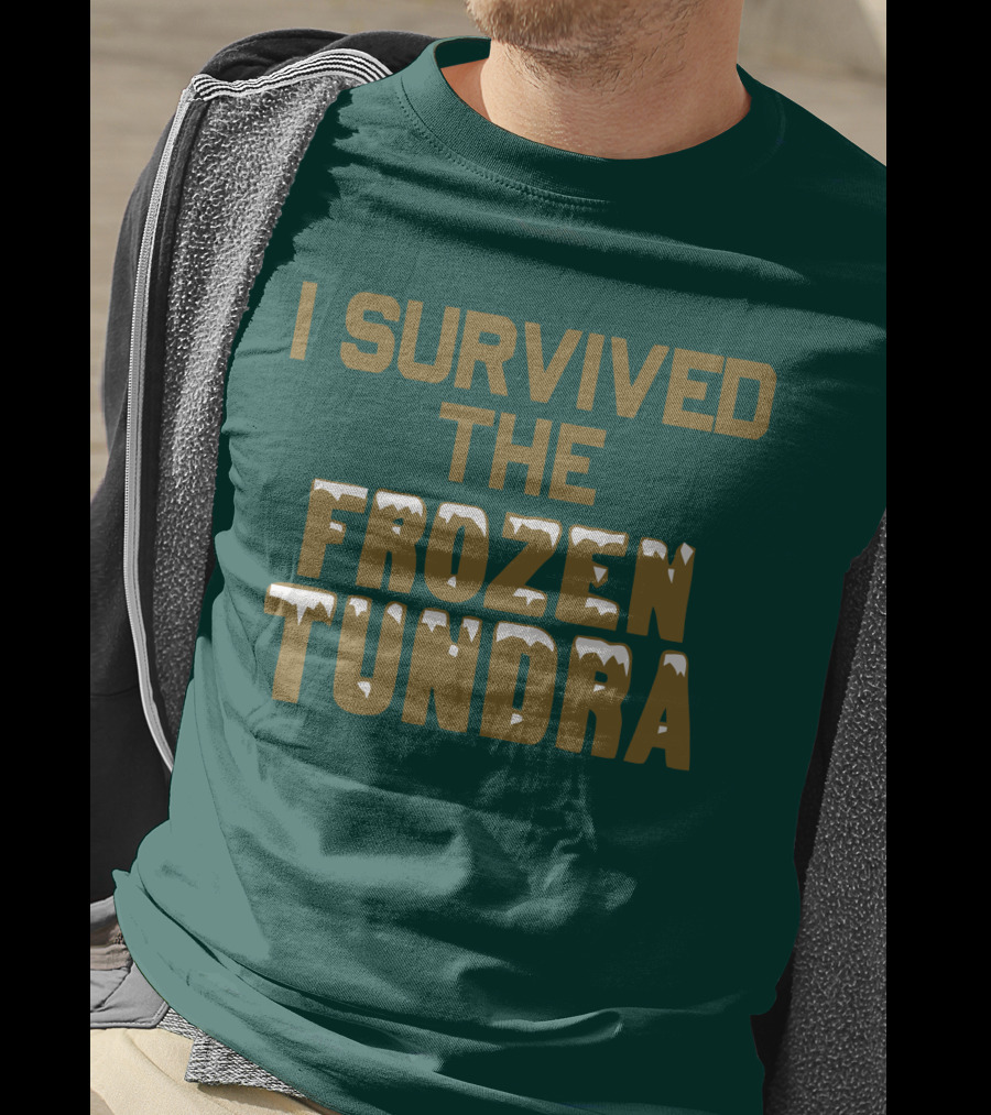 I Survived The Frozen Tundra Statement With Ice-Capped Letters T-Shirt