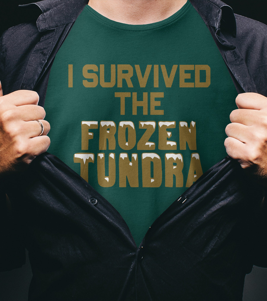 I Survived The Frozen Tundra Statement With Ice-Capped Letters T-Shirt
