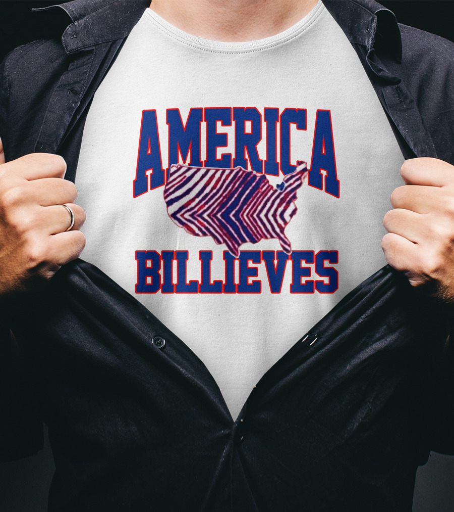 America Billieves Map Zubaz T-Shirt
