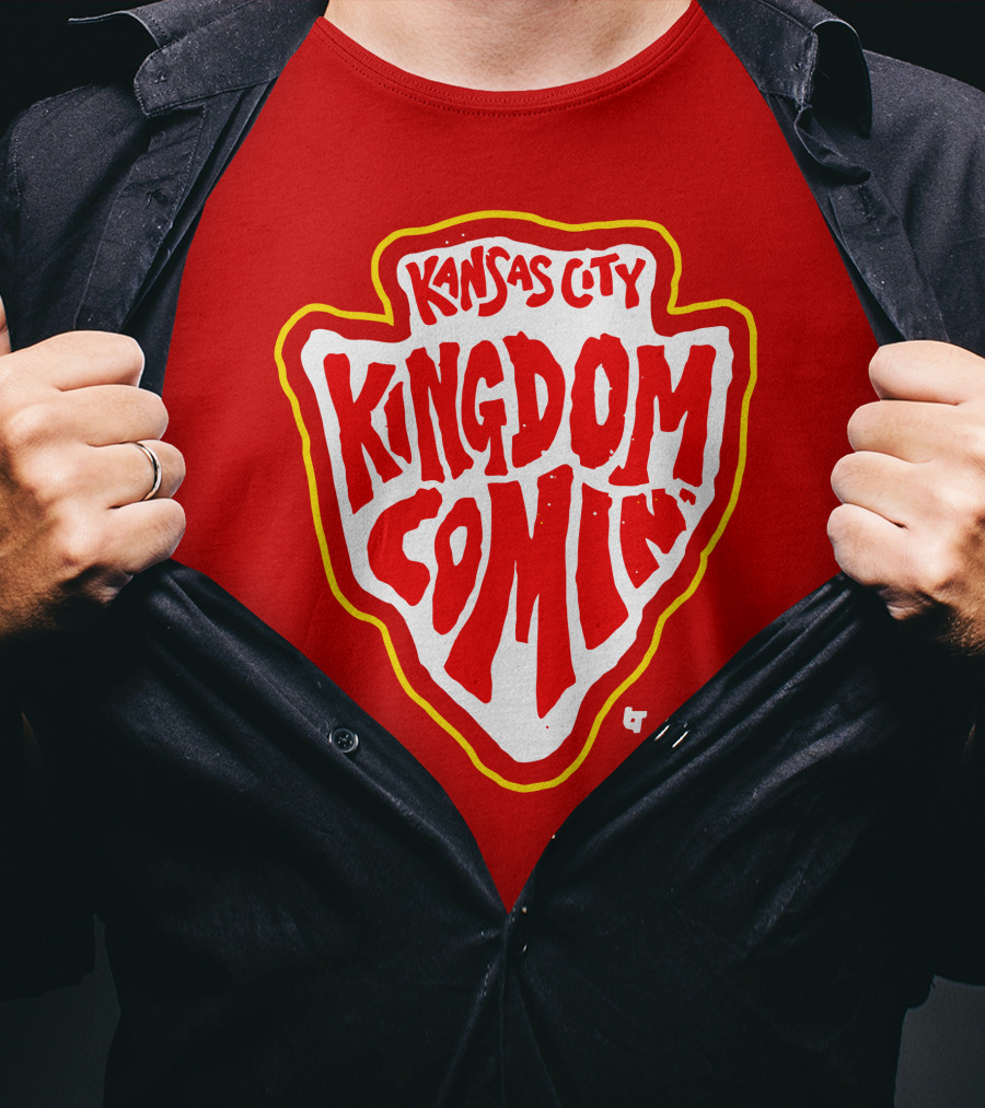Kansas City Kingdom Comin' Red Shield T-Shirt