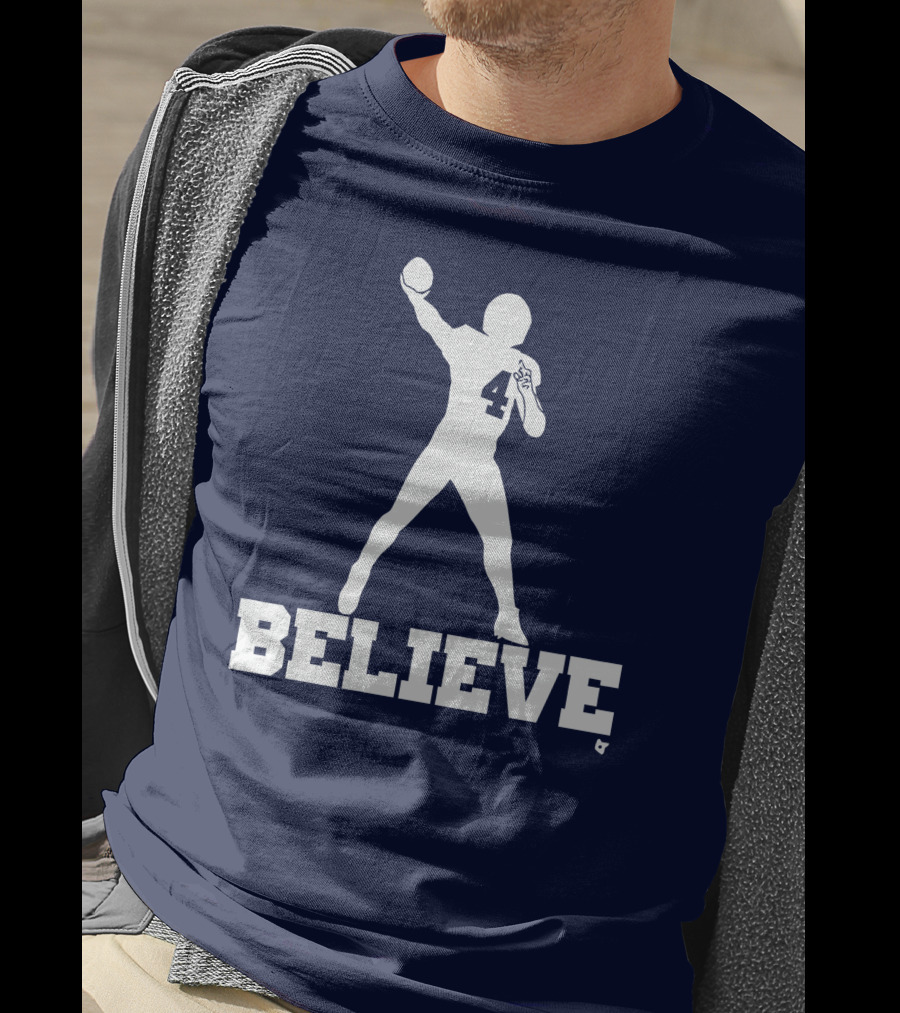 Dak Prescott Number 4 Believe Football T-Shirt